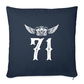 71 Number crown - Sofa pillowcase 17,3'' x 17,3'' (45 x 45 cm) - navy - Front
