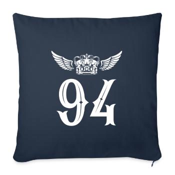 94 Couronne numérique - Housse de coussin décorative 45 x 45 cm - bleu marine - Devant