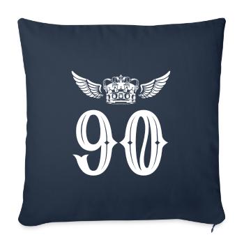 90 Number crown - Sofa pillowcase 17,3'' x 17,3'' (45 x 45 cm) - navy - Front