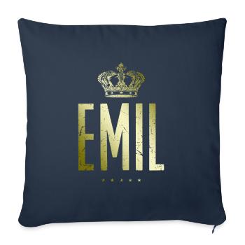 Emil - Housse de coussin décorative 45 x 45 cm - bleu marine - Devant