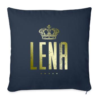 Lena - Housse de coussin décorative 45 x 45 cm - bleu marine - Devant