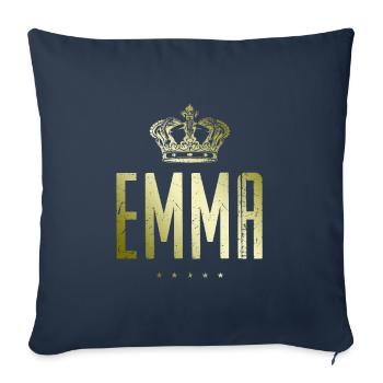 Emma - Housse de coussin décorative 45 x 45 cm - bleu marine - Devant