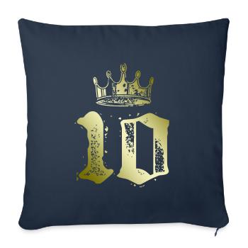 Couronne à 10 chiffres - Housse de coussin décorative 45 x 45 cm - bleu marine - Devant