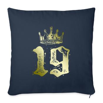 19 Couronne numérique - Housse de coussin décorative 45 x 45 cm - bleu marine - Devant
