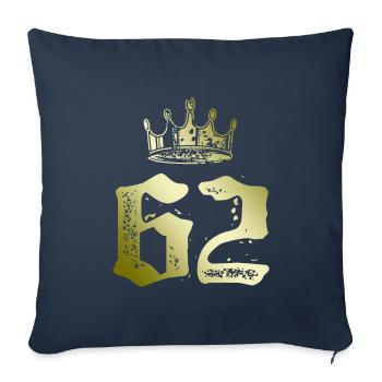 62 Couronne numérique - Housse de coussin décorative 45 x 45 cm - bleu marine - Devant
