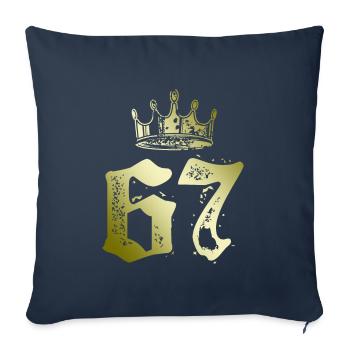 67 Zahl Krone - Sofakissenbezug 45 x 45 cm - Navy - Vorne