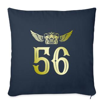 56 Number crown - Sofa pillowcase 17,3'' x 17,3'' (45 x 45 cm) - navy - Front