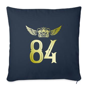 84 Number crown - Sofa pillowcase 17,3'' x 17,3'' (45 x 45 cm) - navy - Front