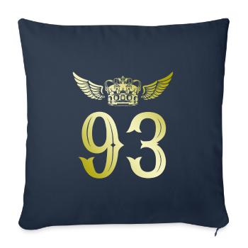93 Couronne numérique - Housse de coussin décorative 45 x 45 cm - bleu marine - Devant