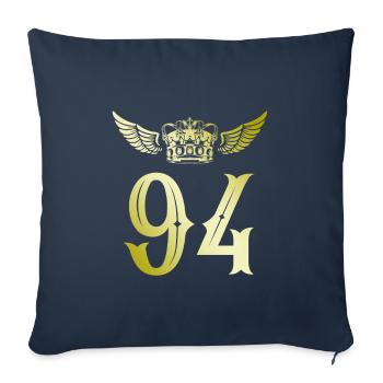94 Couronne numérique - Housse de coussin décorative 45 x 45 cm - bleu marine - Devant