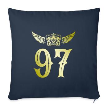 97 Number crown - Sofa pillowcase 17,3'' x 17,3'' (45 x 45 cm) - navy - Front