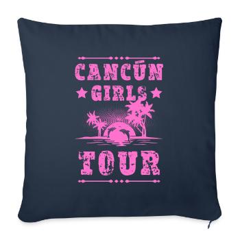 Tournée des filles de Cancun - Housse de coussin décorative 45 x 45 cm - bleu marine - Devant