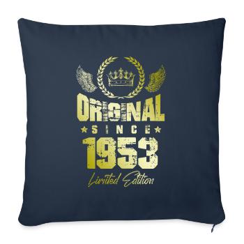Édition limitée 1953 - Housse de coussin décorative 45 x 45 cm - bleu marine - Devant