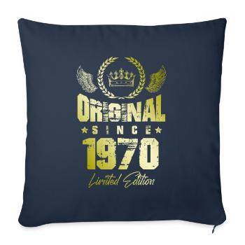 Édition limitée 1970 - Housse de coussin décorative 45 x 45 cm - bleu marine - Devant