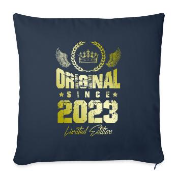 Édition limitée 2023 - Housse de coussin décorative 45 x 45 cm - bleu marine - Devant