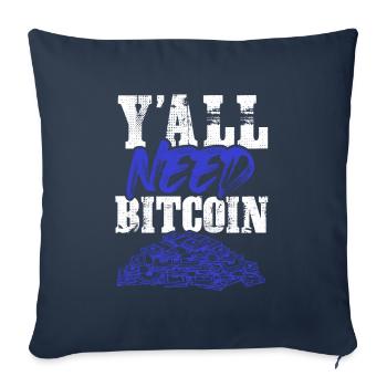 ihr braucht bitcoin - Sofakissenbezug 45 x 45 cm - Navy - Vorne
