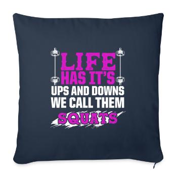 squats fitness - Sofa pillowcase 17,3'' x 17,3'' (45 x 45 cm) - navy - Front