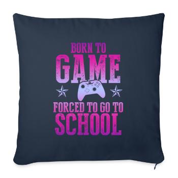 joueur scolaire - Housse de coussin décorative 45 x 45 cm - bleu marine - Devant