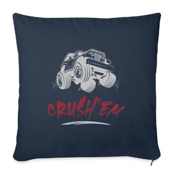 crush monster truck - Sofa pillowcase 17,3'' x 17,3'' (45 x 45 cm) - navy - Front
