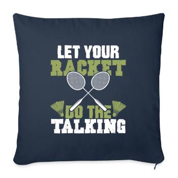 badminton badminton badminton - Housse de coussin décorative 45 x 45 cm - bleu marine - Devant