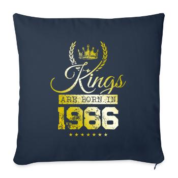 kings are born 1986 - Sofakissenbezug 45 x 45 cm - Navy - Vorne