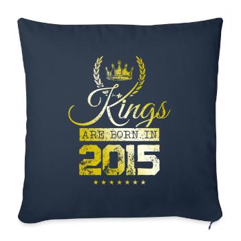 les rois naissent en 2015 - Housse de coussin décorative 45 x 45 cm - bleu marine - Devant