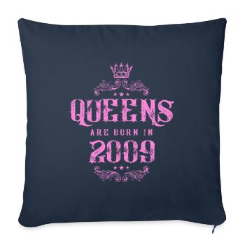 born in 2009 - Sofa pillowcase 17,3'' x 17,3'' (45 x 45 cm) - navy - Front