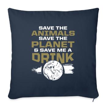 animal welfare environmental protection - Sofa pillowcase 17,3'' x 17,3'' (45 x 45 cm) - navy - Front