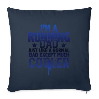 running dad papa - Sofa pillowcase 17,3'' x 17,3'' (45 x 45 cm) - navy - Front