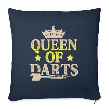 queen of darts - Sofa pillowcase 17,3'' x 17,3'' (45 x 45 cm) - navy - Front