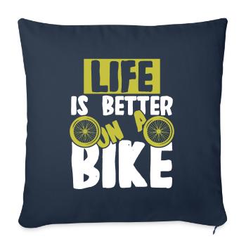 living is better bike - Sofa pillowcase 17,3'' x 17,3'' (45 x 45 cm) - navy - Front
