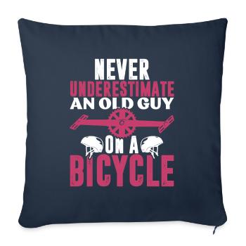 old man bike - Sofa pillowcase 17,3'' x 17,3'' (45 x 45 cm) - navy - Front