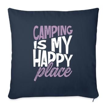 camping happy place - Sofa pillowcase 17,3'' x 17,3'' (45 x 45 cm) - navy - Front