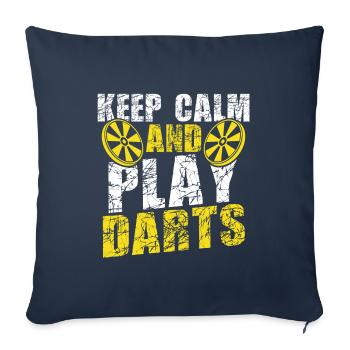 keep calm dart game - Sofa pillowcase 17,3'' x 17,3'' (45 x 45 cm) - navy - Front