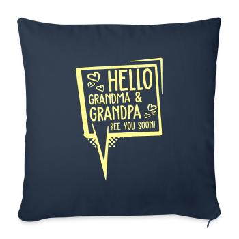 opa grandma baby - Sofa pillowcase 17,3'' x 17,3'' (45 x 45 cm) - navy - Front