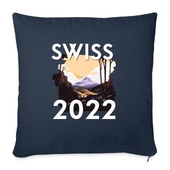 Swiss 2022 - Sofa pillowcase 17,3'' x 17,3'' (45 x 45 cm) - navy - Front