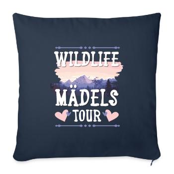 Wildlife Mädels Tour - Sofakissenbezug 45 x 45 cm - Navy - Vorne