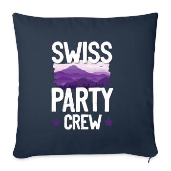 Swiss Party Crew - Housse de coussin décorative 45 x 45 cm - bleu marine - Devant