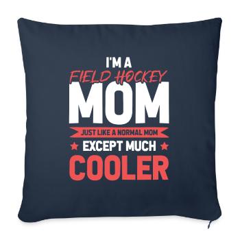 Maman de hockey sur gazon - Housse de coussin décorative 45 x 45 cm - bleu marine - Devant