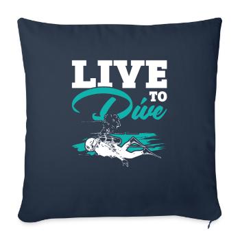 La vie pour plonger - Housse de coussin décorative 45 x 45 cm - bleu marine - Devant