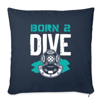 Né pour plonger - Housse de coussin décorative 45 x 45 cm - bleu marine - Devant