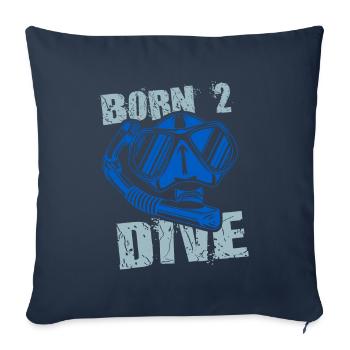Né pour plonger - Housse de coussin décorative 45 x 45 cm - bleu marine - Devant