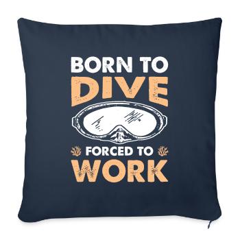 Né pour plonger - Housse de coussin décorative 45 x 45 cm - bleu marine - Devant