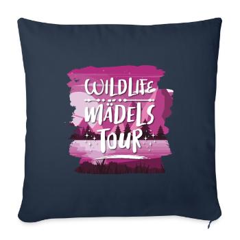 Wildlife Mädels Tour - Sofakissenbezug 45 x 45 cm - Navy - Vorne