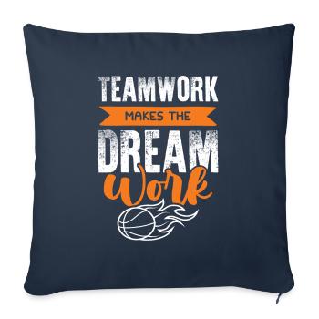 Travail d’équipe de basketball - Housse de coussin décorative 45 x 45 cm - bleu marine - Devant