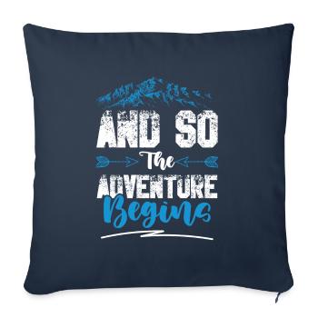 Adventure begins Climbing - Sofa pillowcase 17,3'' x 17,3'' (45 x 45 cm) - navy - Front