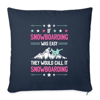snowboarder snowboard - Housse de coussin décorative 45 x 45 cm - bleu marine - Devant