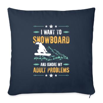 Ignore snowboarding problems - Sofa pillowcase 17,3'' x 17,3'' (45 x 45 cm) - navy - Front