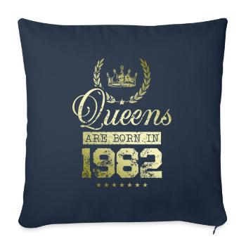 Queens née en 1982 - Housse de coussin décorative 45 x 45 cm - bleu marine - Devant