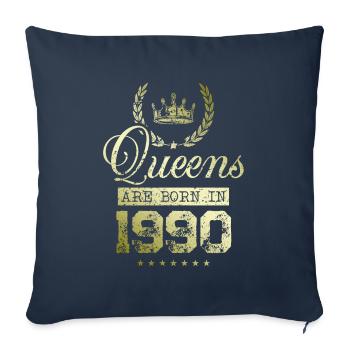 Queens nés en 1990 - Housse de coussin décorative 45 x 45 cm - bleu marine - Devant